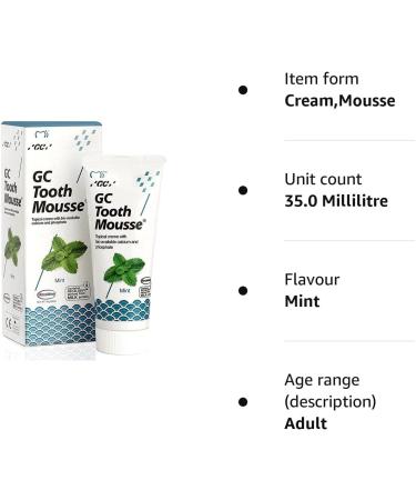 GC Tooth Mousse Mint - Enamel Strengthening Dental Care - Buy Online on GoSupps.com