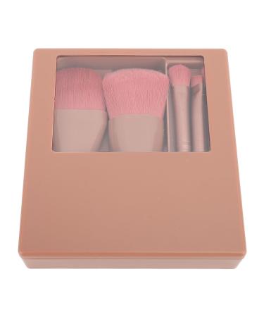 Travel Min Makeup Brushes Set Soft Bristles Reliable Ergonomic Cosmetic Brushes Fine Workmanship with Mirror Storage Box for Home (Pink)