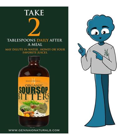 GENNAIO NATURALS Organic Soursop Bitters 16 oz Immune Vitaity and Total Health Support Supplement - Buy Online on GoSupps.com