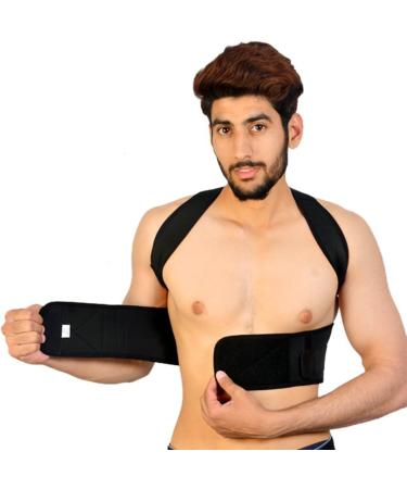 Deluxe Magnetic Posture Corrector with Adjustable Straps - Medium Black - Buy Online on GoSupps.com