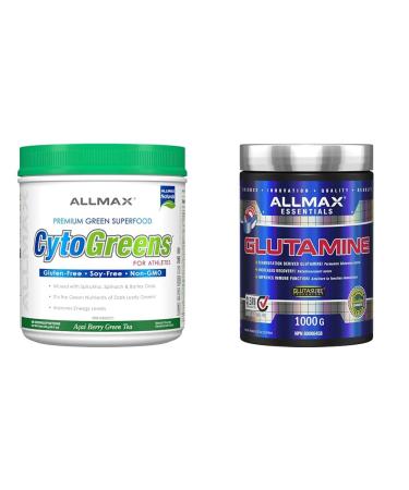 CytoGreens - Acai Berry Green Tea - 60 serving 535-gram & Glutamine 1000G