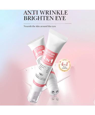 Eye cream 4in1 eye roller eye serum against dark circles and bags under the eyes firming and moisturizing eye care - Buy Online on GoSupps.com