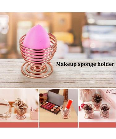 2 Pieces Makeup Blender Sponge Holder - Rose Gold & Silver Metal Stand for Makeup Sponges | International Shipping - Buy Online on GoSupps.com