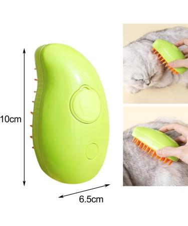 3 In 1 Steamy Cat Brush - Upgraded Multifunctional Cat Steamer Brush for Massage Steam Pet Brush for Removing Tangled and Loose Hair(green1PS) - Buy Online on GoSupps.com