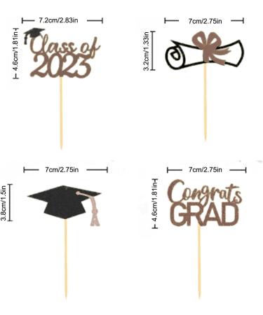 Wangduodu Graduation Cupcake Toppers - Graduation Cupcake Toppers | Grad Caps Food Appetizer Picks Cake Graduation Party Decorations Diploma Cupcake Picks for Cake Gold - Buy Online on GoSupps.com