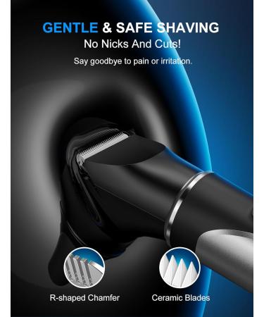 Razor Bartkamm & Bartbrush Set - 2-in-1 Rechargeable Men's Intimrasierer with Nasal Hair Trimmer | Painless Body Razor for Legs Chest Armpits & Ears - Buy Online on GoSupps.com