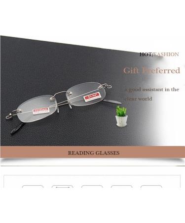 Viseng 2 Pairs Unisex Rimless Reading Glasses - Ultra Thin Clear Lenses +1.5 Diopters - Lightweight Frameless Readers (Black - Buy Online on GoSupps.com