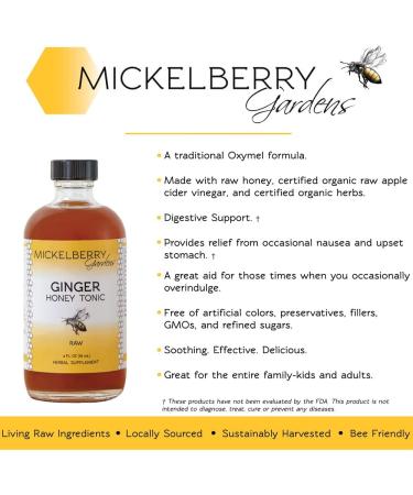 Ginger Honey Tonic - Organic Ginger Root Immune + Digestion Support (4oz) - Buy Online on GoSupps.com