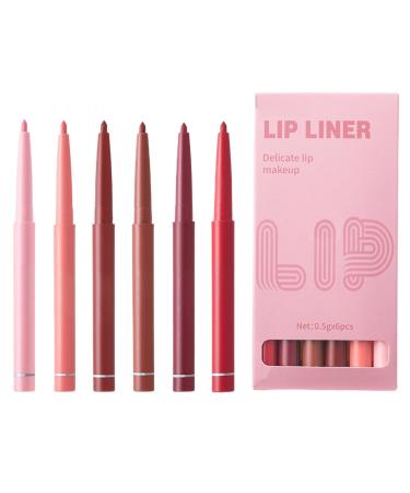 Generisch 6 Pcs Makeup Lipstick Waterproof Matte Lip Gloss Stain Resistant Long Lasting Lip Gloss for Women