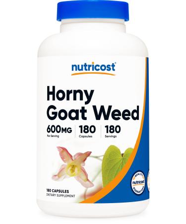Nutricost Horny Goat Weed Extract (Epimedium) - 180 Capsules, 180 Servings, 600mg Per Capsule 180 Count (Pack of 1)