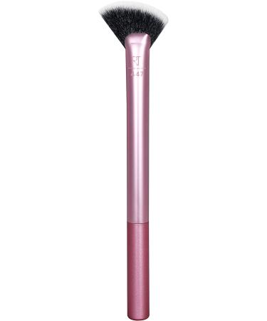 Real Techniques Sheer Radiance Fan Makeup Brush - Cruelty Free Highlighter Tool with Face Glow Benefits | Aluminum Ferrules, Pink - 1 Count - Buy Online on GoSupps.com