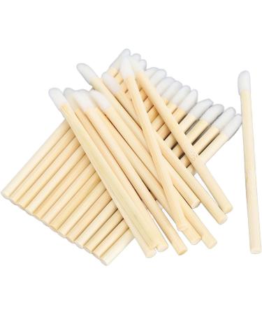 HUSHUI 100Pcs Bamboo Handle Lip Brush Set Portable Disposable Lipstick Applicator for Makeup Tool and Lip Gloss Wand - Buy Online on GoSupps.com