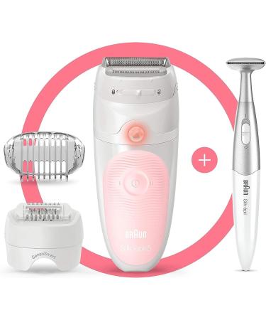 Braun Silk- pil 5 Epilator & Women's Razor - Electric Hair Removal & Bikini Trimmer with Massage Attachment Swiveling Head | Shop Internationally - Buy Online on GoSupps.com