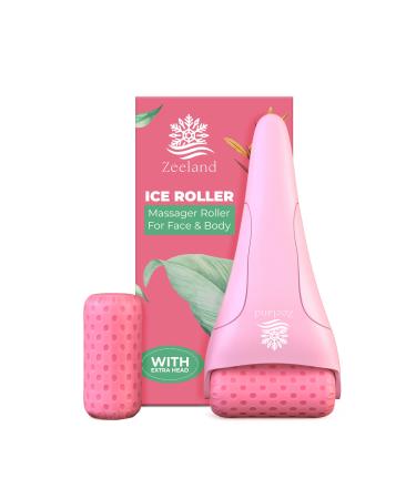 Ice Roller For Face with 2 Premium Heads  Facial Ice Roller for self Skin Care of all Types   Cold Face Ice Roller Facial Massager for Eye Puffiness relief   Wrinkles   Migraine & TMJ Relief Massager