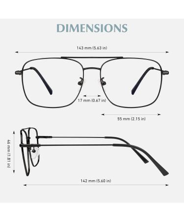 Buy LINVO Vintage Aviator Glasses - Classic Metal Frame Stylish Non-Prescription Glasses for Men & Women - Black Fake Glasses - Buy Online on GoSupps.com