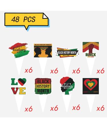 CupaPlay 48 PCS Black History Month Party Cupcake Toppers-Freedom Day Patriotic Birthday Party Decorations Supplies Favors - Buy Online on GoSupps.com