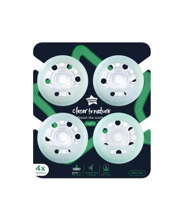 Night Pacifier 0-6 Months - Breast-Like Shape with Glow in The Dark Technology - Teal/Blue - 4 Count - Buy Online on GoSupps.com