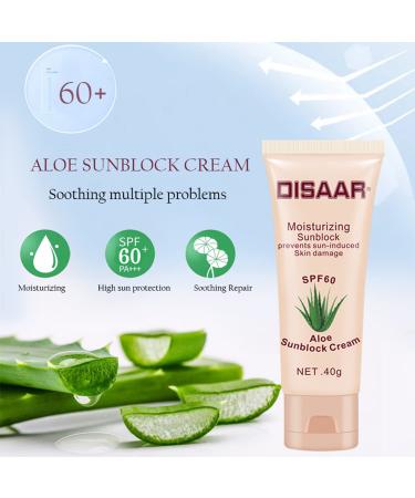 DISAAR BEAUTY Sunblock Cream SPF 60 Aloe Vera - UVA/UVB Protection - 40ml/1.35fl.oz - Buy Online on GoSupps.com