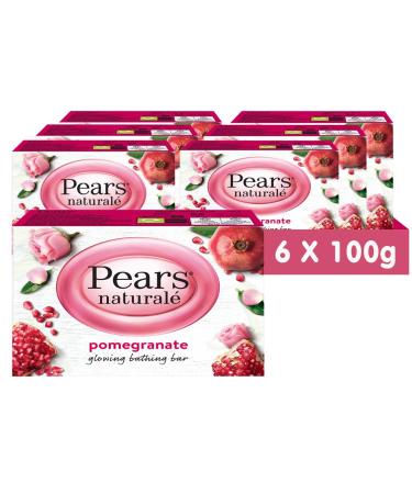 PEARS Pears Natural Soap Bars - Pure Glycerin Pomegranate Luminous Bath Bar Gentle Cleansing Formula for Daily Skin Radiance Ideal for Moisturizing Face