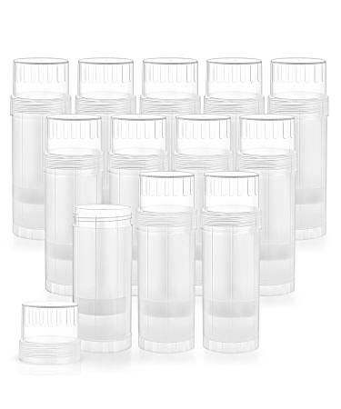 12 Pcs 60ml/2oz Empty Deodorant Containers Twist Up Plastic Deodorant Holder Tube for Lipstick Crayon Chapstick Sunscreen Bar - Translucent