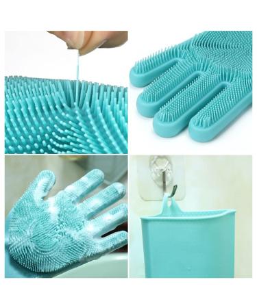 Magical Silicone Dishwashing Gloves with Wash Scrubber | Ultimate Cleaning Gloves for Kitchen & Household - Buy Online on GoSupps.com