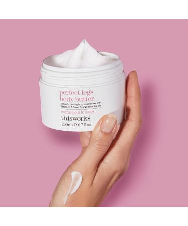This Works Perfect Legs Body Butter 200ml - Nourishing Body Moisturiser with Geranium and Orange Oils - Hydrating Body Lotion with Shea Butter and Hyaluronic Acid - Buy Online on GoSupps.com