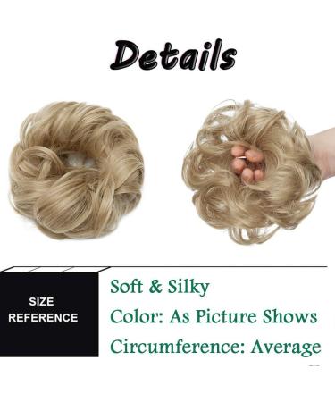 Hair Bun Extension Ash Blonde Curly Messy Updo Scrunchie - Buy Online on GoSupps.com