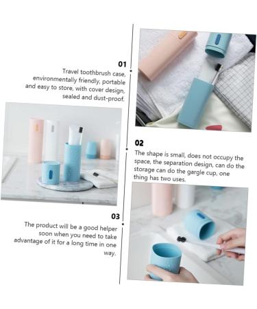 Tovinanna Travel Toothbrush Set - 2 Plastic Toothbrushes & Storage Case - Portable Toothpaste & Toothbrush Holder - Ideal for International Shipping - Buy Online on GoSupps.com