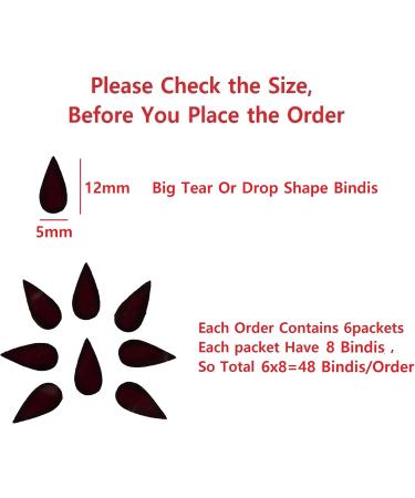 Shop Vama Fashions Tear Drop Small Velvet Tilak Bindi - Maroon Bindis for Women | International Shipping Available - Buy Online on GoSupps.com