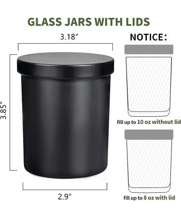 12 Pack 10oz Glass Candle Jars with Lids and Labels - Matte Black Empty Candle Jars for Making Candles Bulk Containers - Buy Online on GoSupps.com