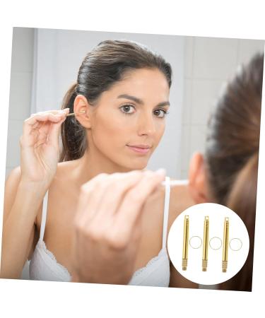 PACKOVE 3pcs Professional Brass Ear Cleaning Tools Kit Earwax Removal Tools for Wax Removal and Canal Massage Yellow - Buy Online on GoSupps.com