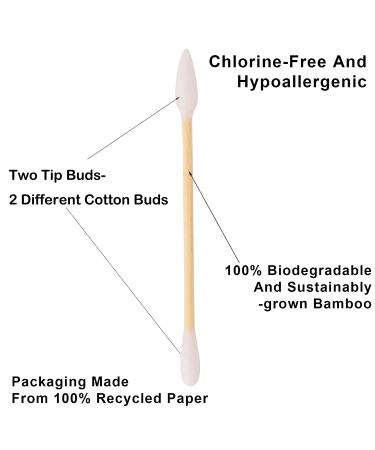 Eco-Friendly Bamboo Cotton Swabs | Biodegradable & Soft | 400 Colorful Tips - 4 Pack - Buy Online on GoSupps.com