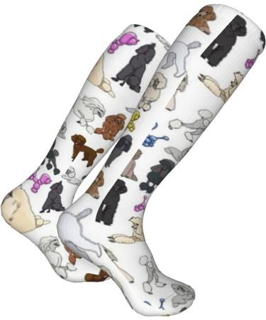 White Poodle Compression Socks for Men & Women - 15-20 mmHg Circulation Support for Running & Cycling - Buy Online on GoSupps.com