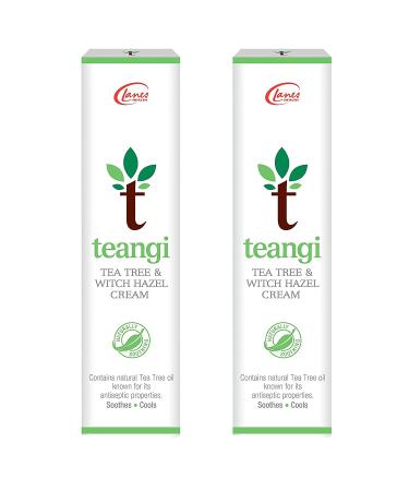 2 x Teangi Tea Tree and Witch Hazel Cream 28g Soothing and Calming Treatment for Irritated Sensitive Skin with all Natural Ingredients
