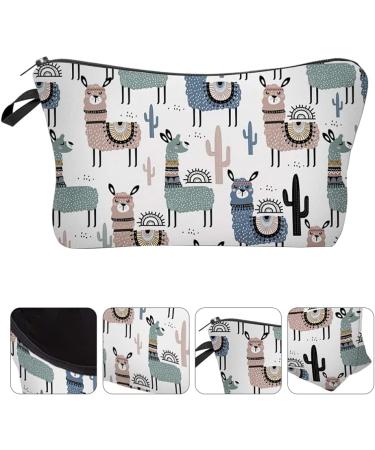 Minkissy Alpaca Cultural Handbag - Waterproof Portable Cosmetics Organizer for Women (22x18 cm) - Buy Online on GoSupps.com
