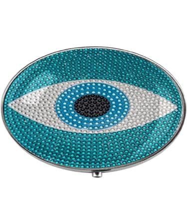 Buy Retro Blue Lucky Amulet Evil Eye Art Photo Painting Pill Box - Stylish Glass Candy Box 40 Capacity Silver - Perfect Gift for Charm Collectors - Buy Online on GoSupps.com