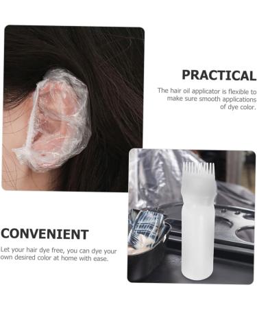 Amosfun 1 Set Hair Bleach Kit Root Comb Applicator Bottle Ear Protectors Shower Caps Clear Gloves Shower Cap Ear Muffs White Lecythus Portable 6.9x4.8cm White - Buy Online on GoSupps.com