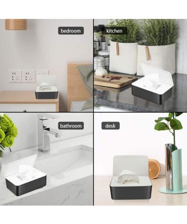 WJMY Wet Wipes Box - Versatile Wet Toilet Paper & Baby Towel Storage | Black & White Plastic Organizer - Buy Online on GoSupps.com