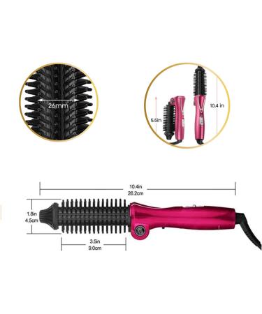Mini Collapsible Hair Curler: Tangle-Free Dual Voltage Curling Iron Brush & Volumizer Tourmaline Ceramic Ionic Hot Brush - Travel-Friendly Styling Wand (Rose) - Buy Online on GoSupps.com
