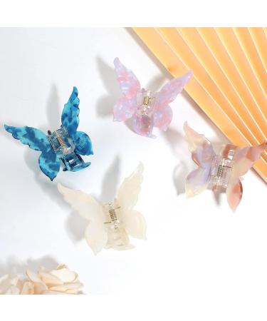 4PCS Tortoise Shell Butterfly Hair Claw Clips - 2.5inch Beautifly Styling Accessories for Women | Thick and Medium Hair | Hair Clips Gift Set - Buy Online on GoSupps.com