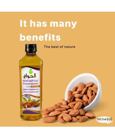 Pure & Natural Virgin Sweet Almond Oil Cold Pressed Pure Al Hawaj Elhawag El Hawag Concentrated Crude Perfect Fresh For Skin & Body (1 Pack 17.64 oz / 500 ml)  - Buy Online on GoSupps.com