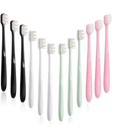 12 Pack Extra Soft Toothbrush Ultra Soft bristle Adult Toothbrush Micro Nano Toothbrush with 20 000 Soft Bristles for Sensitive Fragile Gums 4 Colors
