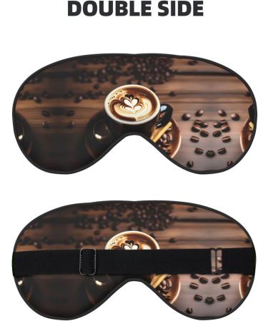 SSIMOO Heart Coffee Print Eye Mask - Double-Sided Soft Light Blocking - Enhance Sleep Quality - Buy Online on GoSupps.com