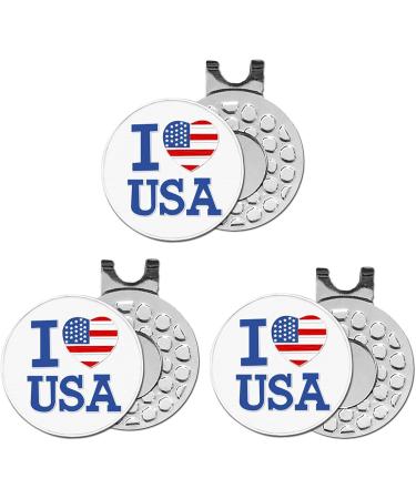 FINGER TEN Golf Ball Markers 3 Pcs with Hat Clip Set - USA Eagle, Ribbon Design - Perfect Gift for Golfers - Buy Online on GoSupps.com