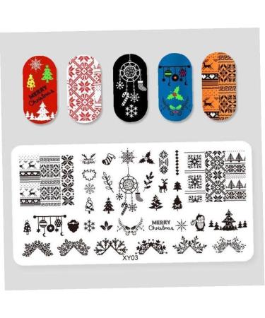 6-Piece Nail Art Stamping Plates Set - Christmas Tree Deer Snowflake Designs | Mwoot International Shipping - Buy Online on GoSupps.com