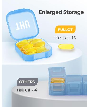 Enlarged 7-Day Pill Organizer for Fish Oils & Supplements | Easy-to-Open Rainbow Pill Box | Travel-Friendly Vitamin Storage - Buy Online on GoSupps.com