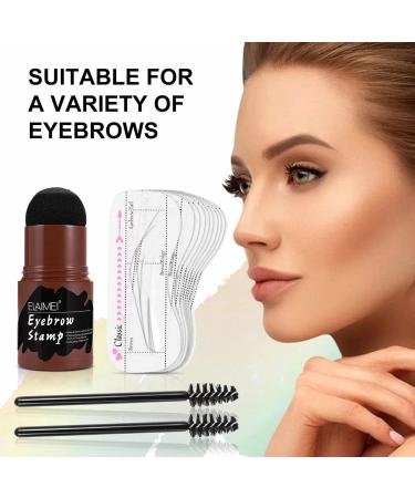 Eyebrow Stamp Eyebrow Stamp Eyebrow Stencil 12 Sets Reusable Eyebrow Stencils 2 Eyebrow Pencil Brushes Waterproof Eyebrow Powder Set Dark Brown - Buy Online on GoSupps.com