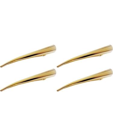 Hair clip pair gold-colored flamingo for long hair
