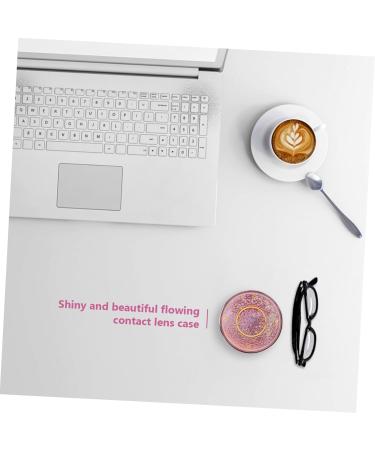 Solustrie Starry Sky Glasses Case | Travel Contact Lenses Organizer | Portable Eye Lens Holder & Mirror - Pink - Buy Online on GoSupps.com
