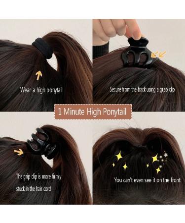 4PCS Ponytail Hair Claw Clips - Anti-Sagging High Ponytail Fixing Hairpins for Women - Frosted Back Head Hair Accessories - Buy Online on GoSupps.com